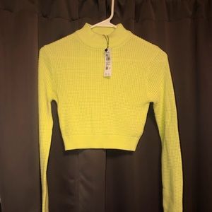 XS Long Sleeve Waffle Crop Top